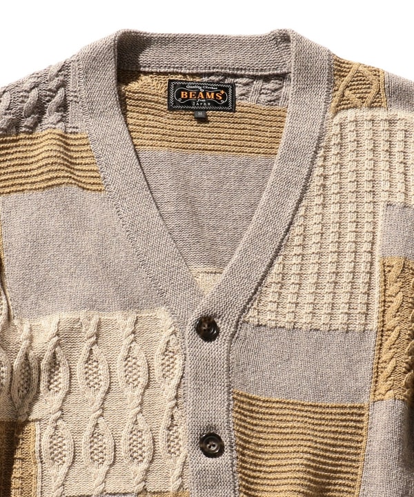 BEAMS PLUS（ビームス プラス）BEAMS PLUS / Cardigan Patchwork Like ...