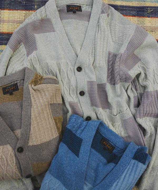BEAMS PLUS（ビームス プラス）Cardigan Patchwork Like