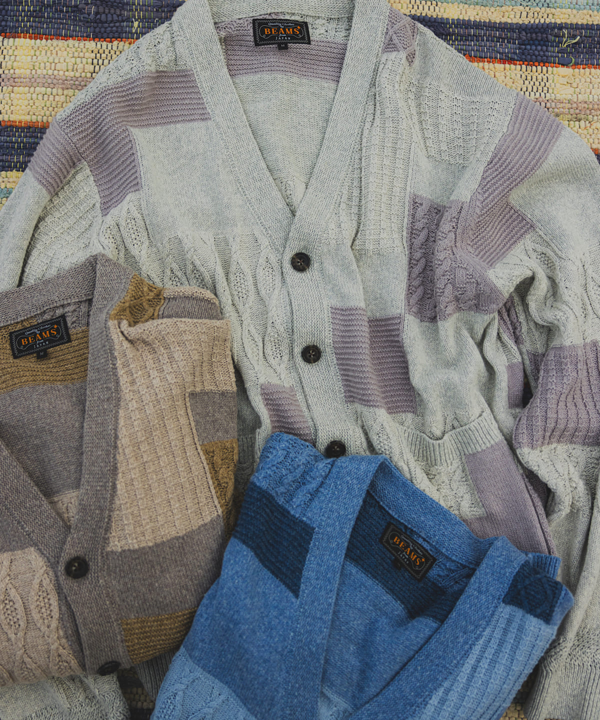 BEAMS PLUS（ビームス プラス）Cardigan Patchwork Like