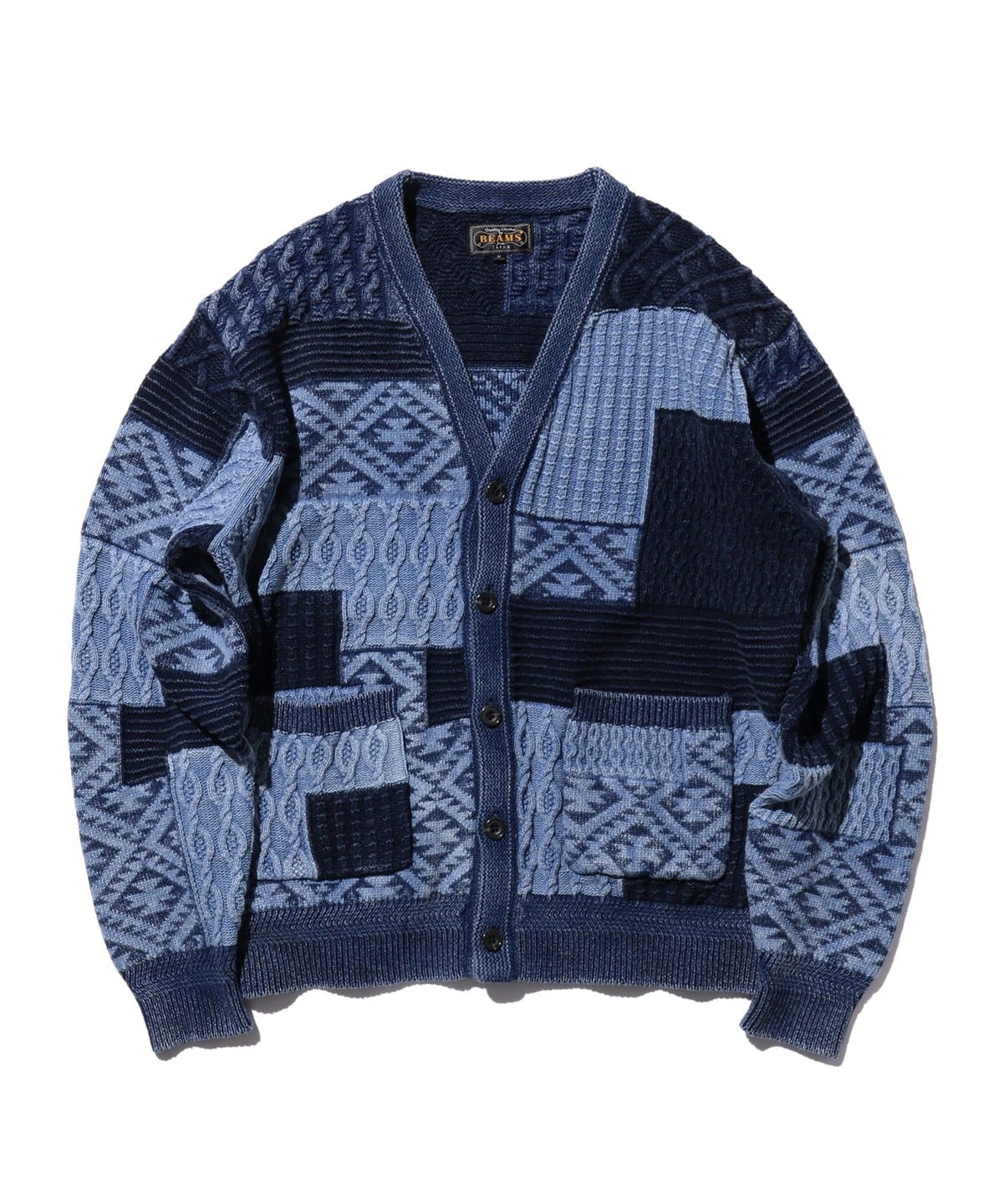 BEAMS PLUS BEAMS PLUS Gauge Double Jacquard Fair Isle Shaggy