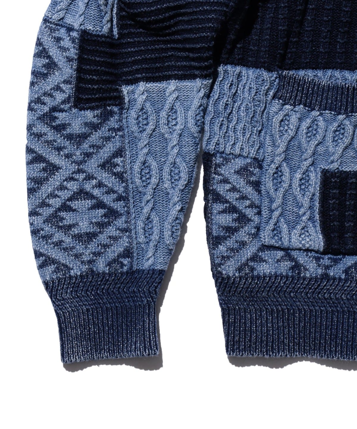 BEAMS PLUS BEAMS PLUS Gauge Double Jacquard Fair Isle Shaggy