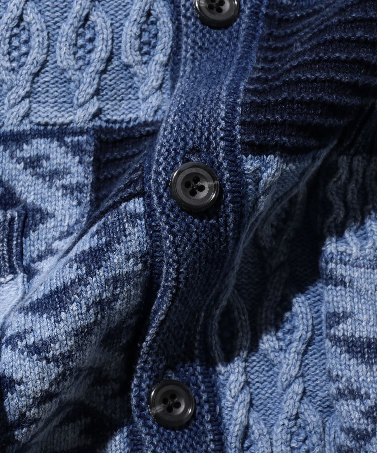 BEAMS PLUS（ビームス プラス）Cardigan Indigo Patchwork Like