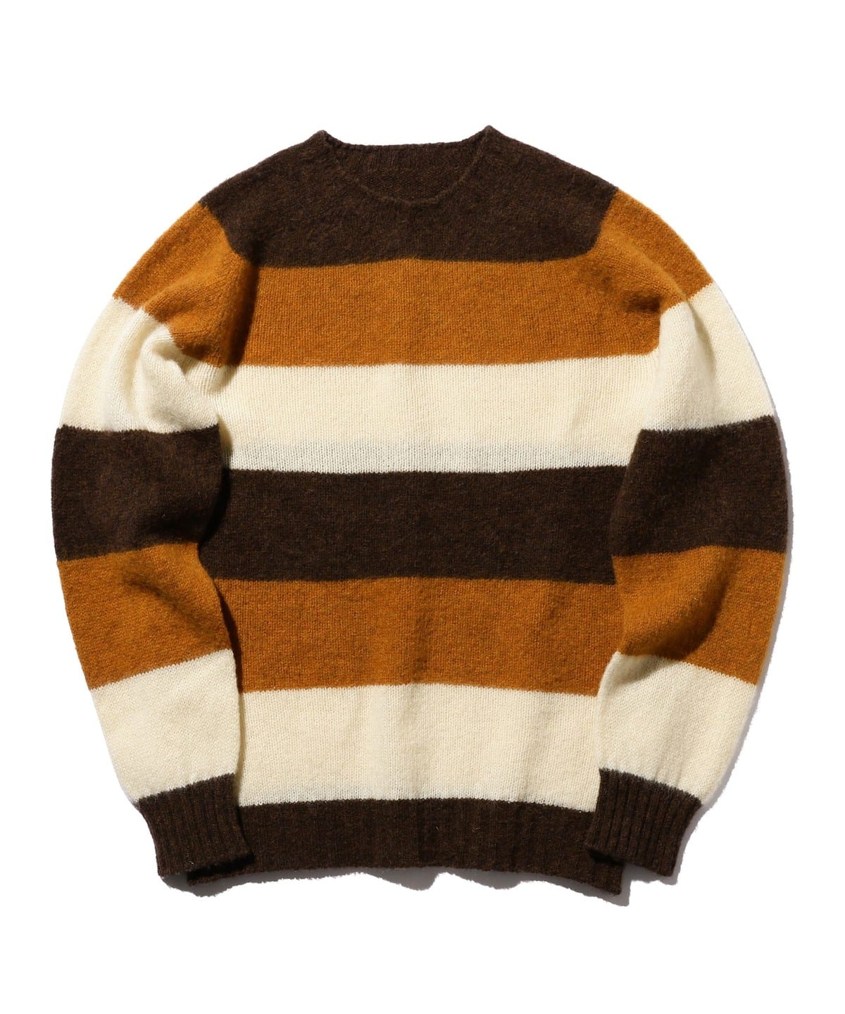 Crew Stripe Shaggy トップス MEN BROWN L Crew Stripe Shaggy トップス MEN BROWN L