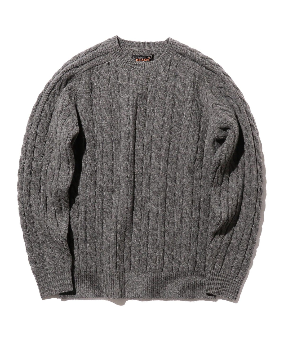 Crew Cable 5G トップス MEN GREY L Crew Cable 5G トップス MEN GREY L