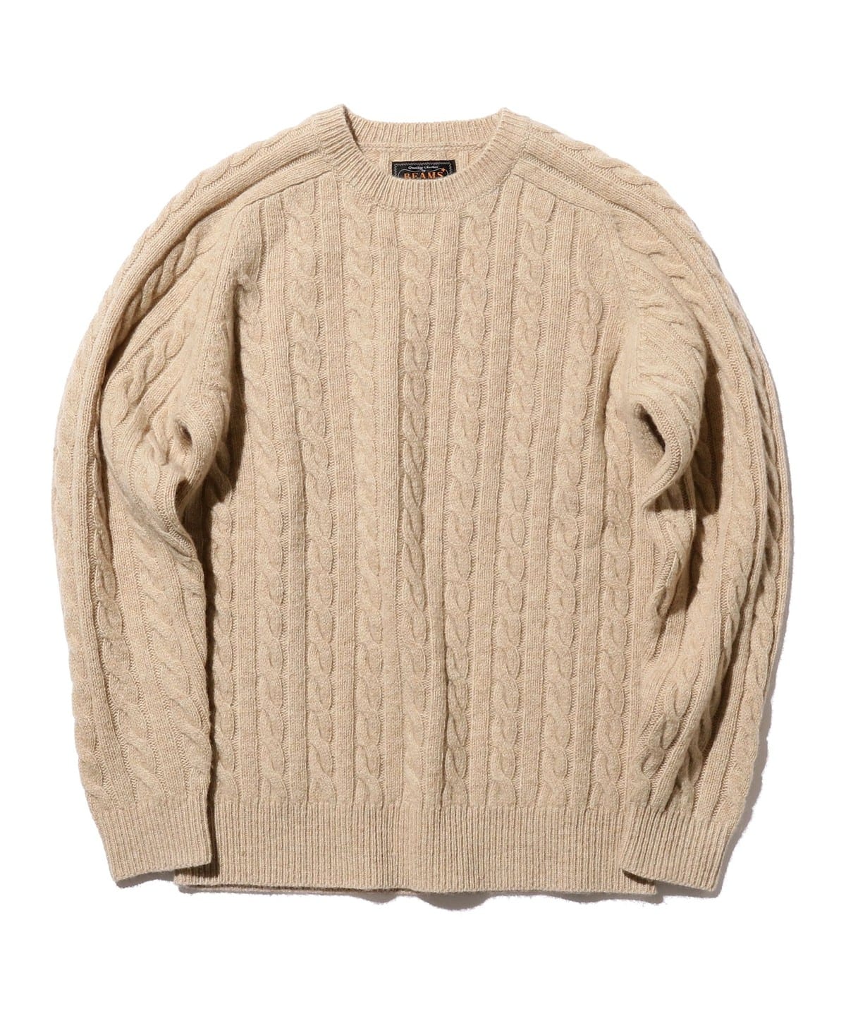 Crew Cable 5G トップス MEN BEIGE L Crew Cable 5G トップス MEN BEIGE L