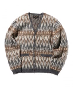 Cardigan Double Jacquard Chevron Pattern