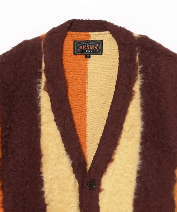BEAMS PLUS（ビームス プラス）Cardigan Stripe Cotton Shaggy