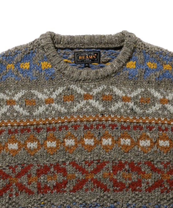 BEAMS PLUS BEAMS PLUS / Crew Fair Isle Pattern 3G（上衣毛衣