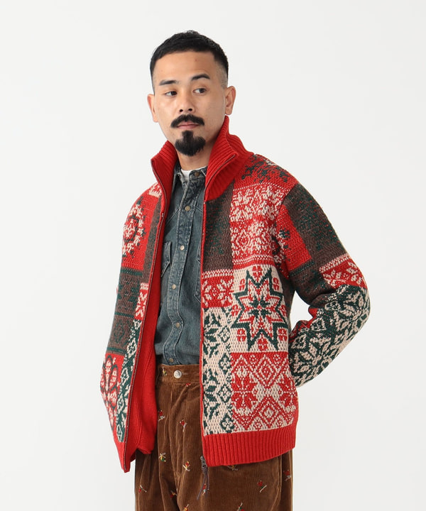 BEAMS PLUS（ビームス プラス）Zip Cardigan Double Jacquard