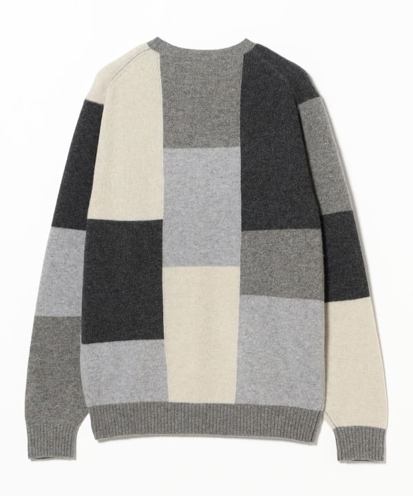 BEAMS PLUS（ビームス プラス）Crew Intarsia Block Pattern（トップス