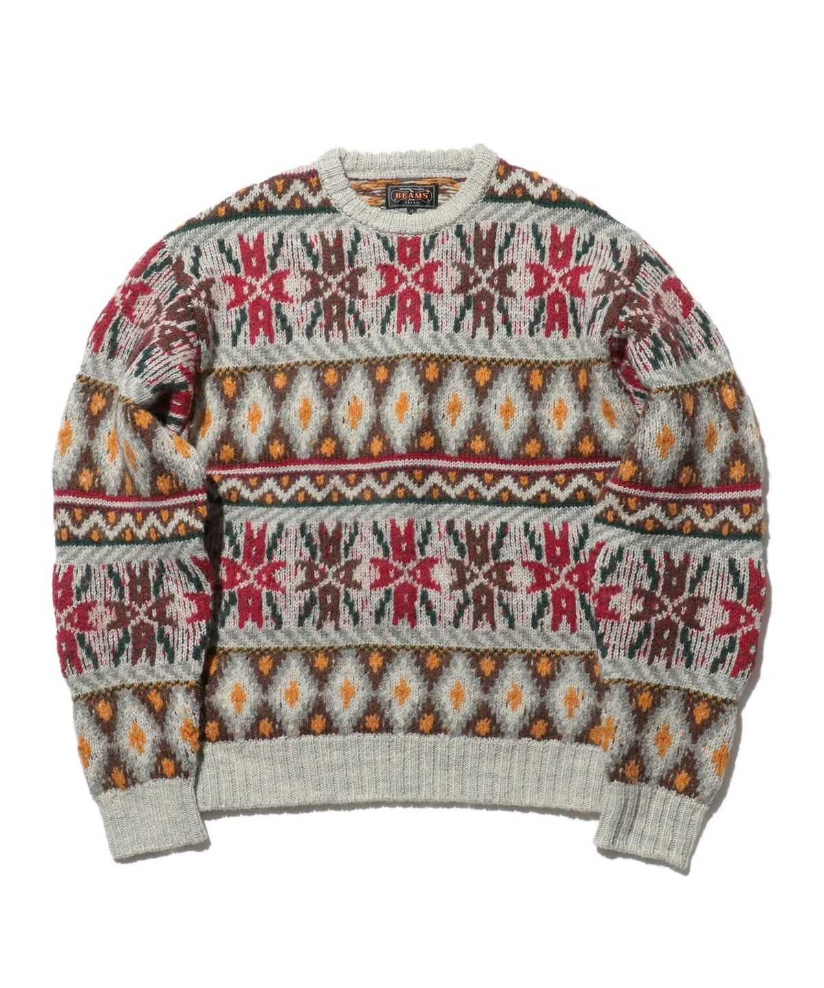 BEAMS PLUS（ビームス プラス）Crew Fair Isle Pattern 3G（トップス 