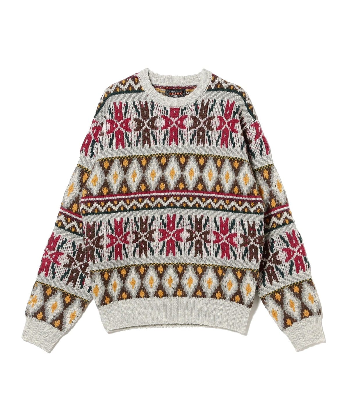 BEAMS PLUS（ビームス プラス）Crew Fair Isle Pattern 3G（トップス