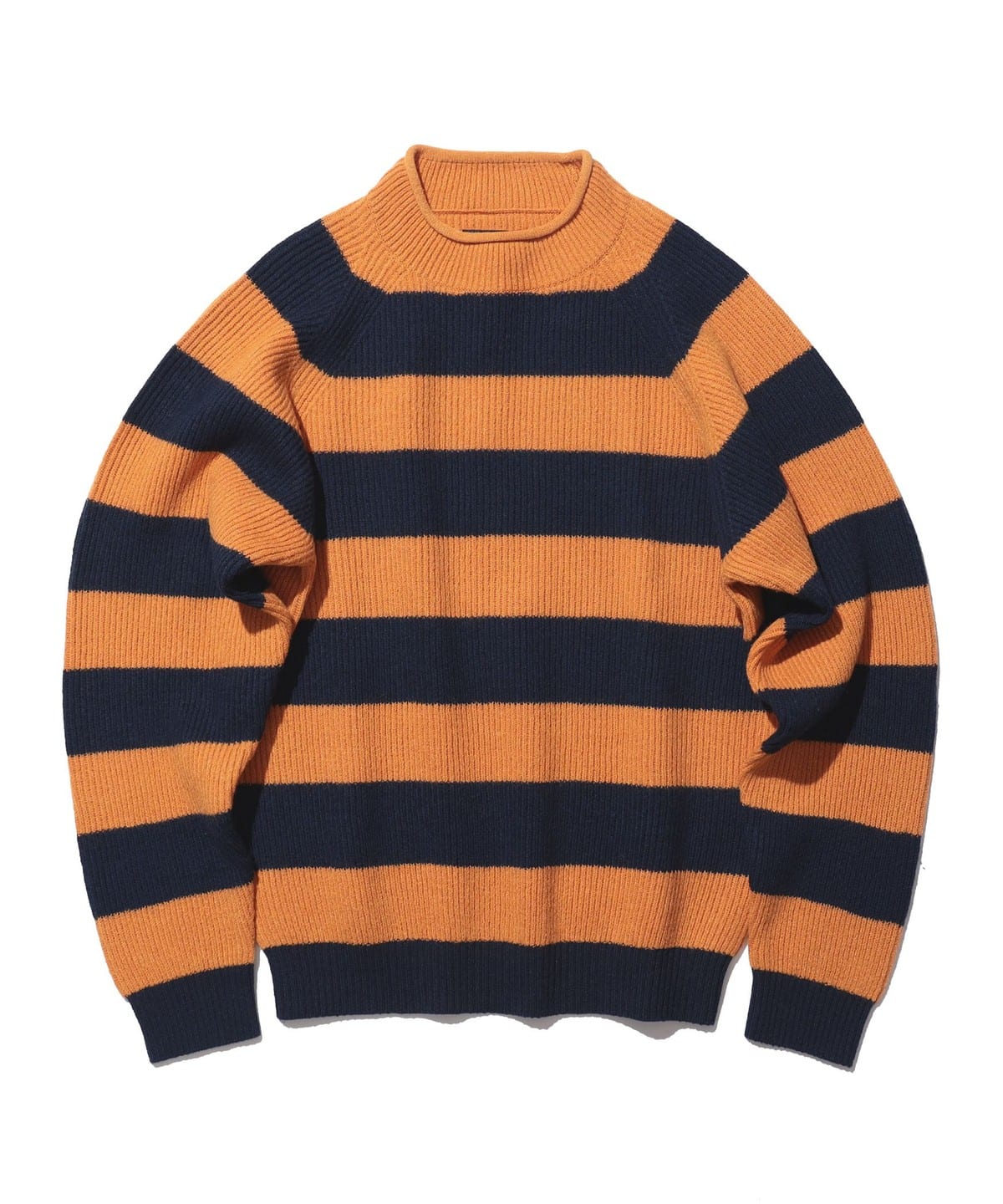 BEAMS PLUS（ビームス プラス）Hi-neck Rib Stitch Stripe（トップス 