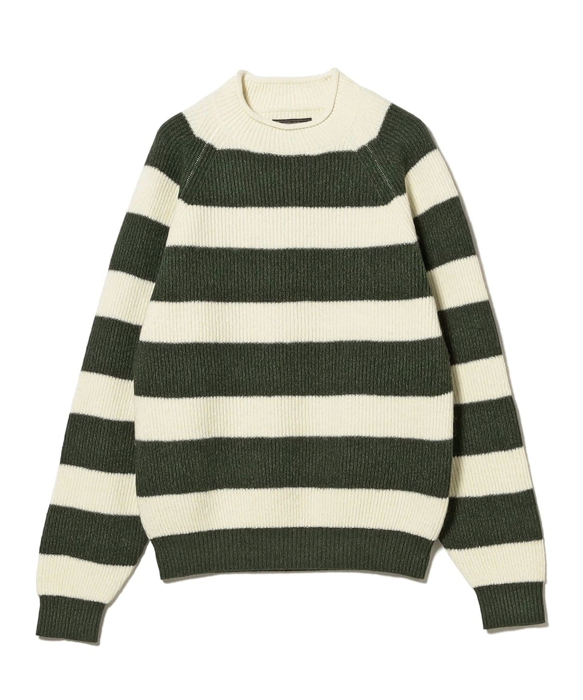 BEAMS PLUS（ビームス プラス）Hi-neck Rib Stitch Stripe（トップス 