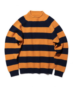 Hi-neck Rib Stitch Stripe