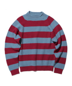 Hi-neck Rib Stitch Stripe