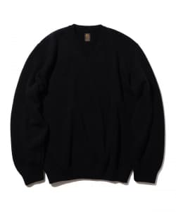 【別注】BATONER / Camel High Twist V-NECK KNIT