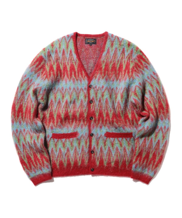 BEAMS カーディガン BEAMS PLUS（ビームス プラス）Cardigan Double Jacquard Chevron