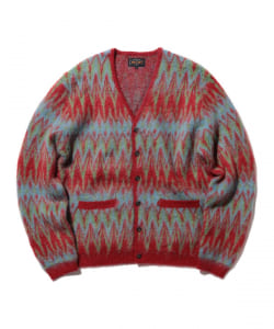 Cardigan Double Jacquard Chevron Pattern