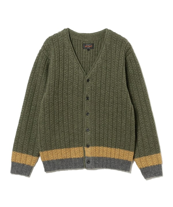 BEAMS PLUS（ビームス プラス）Cardigan Rib Stitch Line Color