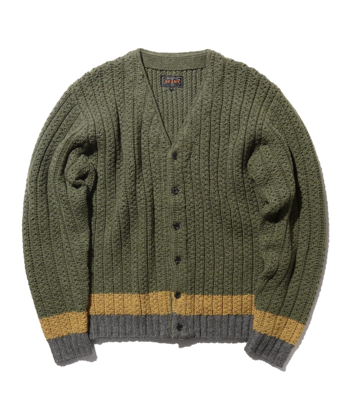 GOLDプライム カーディガン 完売商品 春夏秋使用 今期流行シースルBEAMS BEAMS PLUS（ビームス プラス）Cardigan Stripe（トップス