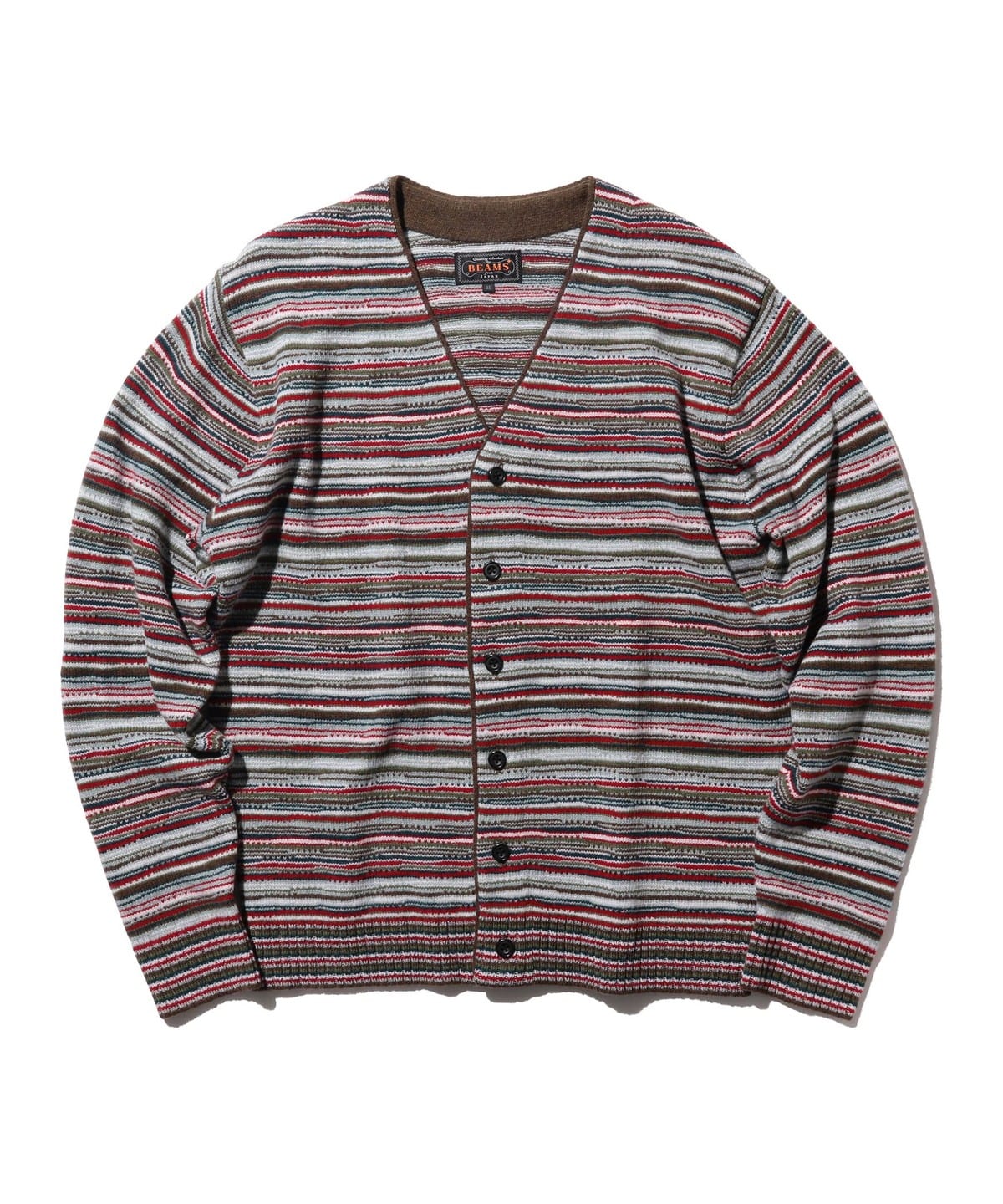 Cardigan Stripe トップス MEN RED L Cardigan Stripe トップス MEN RED L