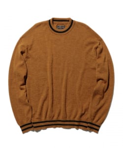 Rib Line Crew Alpaca Wool 14G