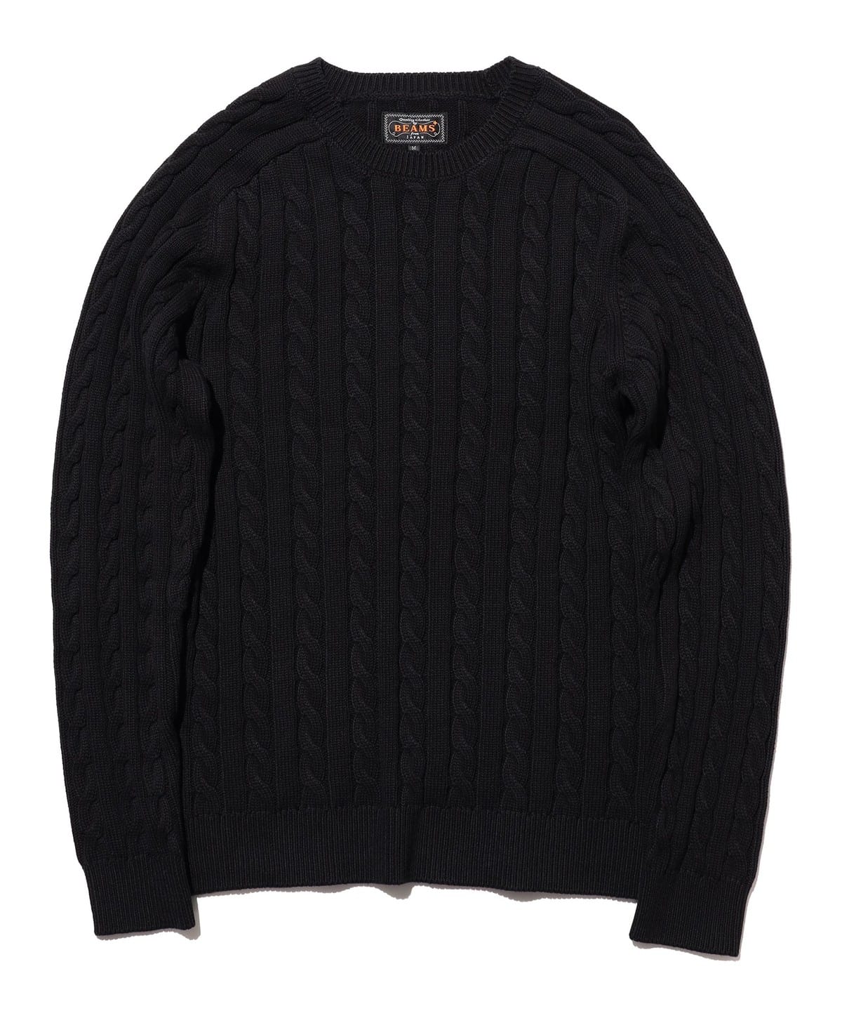 ビームス黒ニット BEAMS PLUS（ビームス プラス）Crew Cable（トップス ニット・セーター