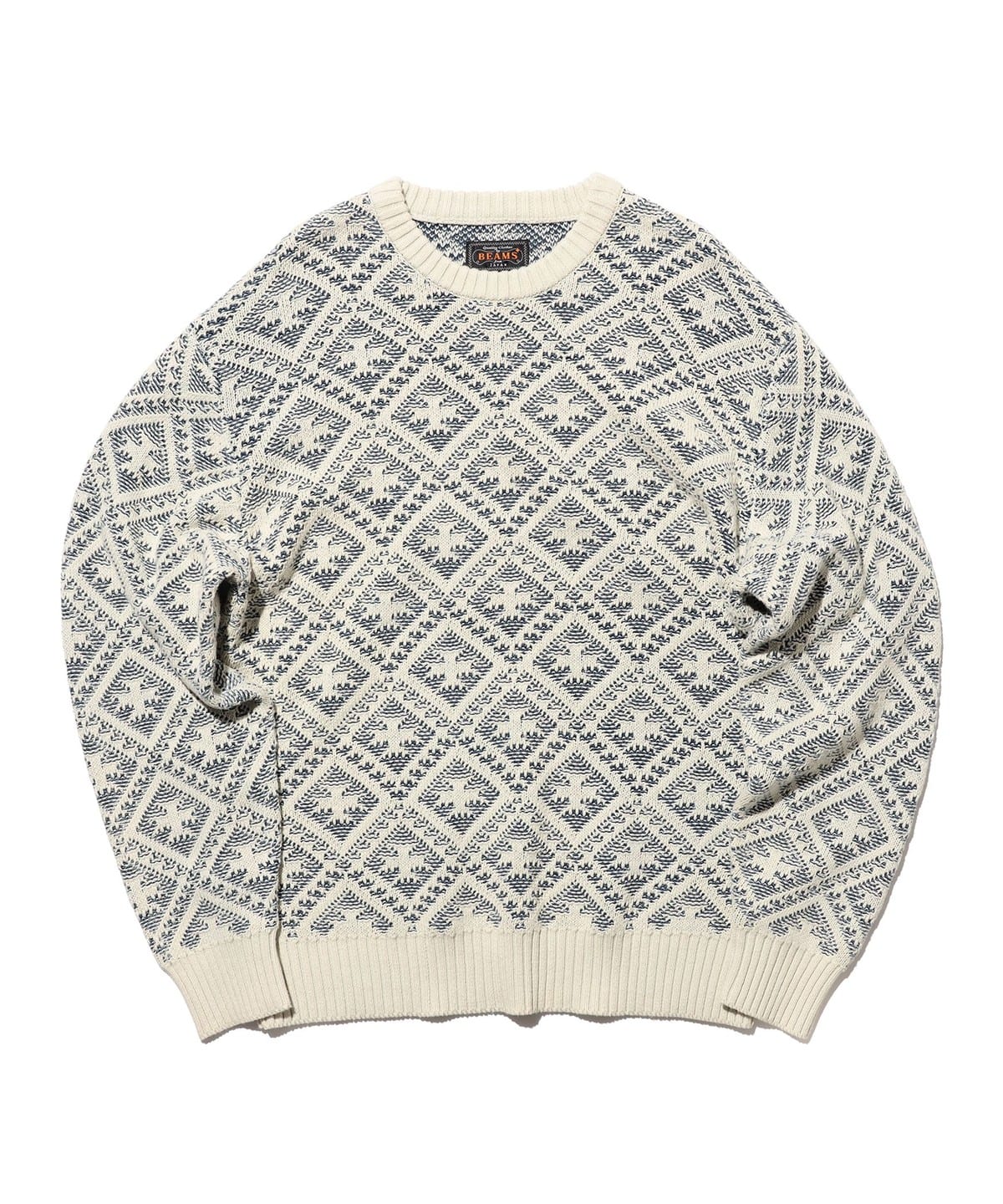 BEAMS PLUS（ビームス プラス）Crew Double Jacquard Indigo Yarn
