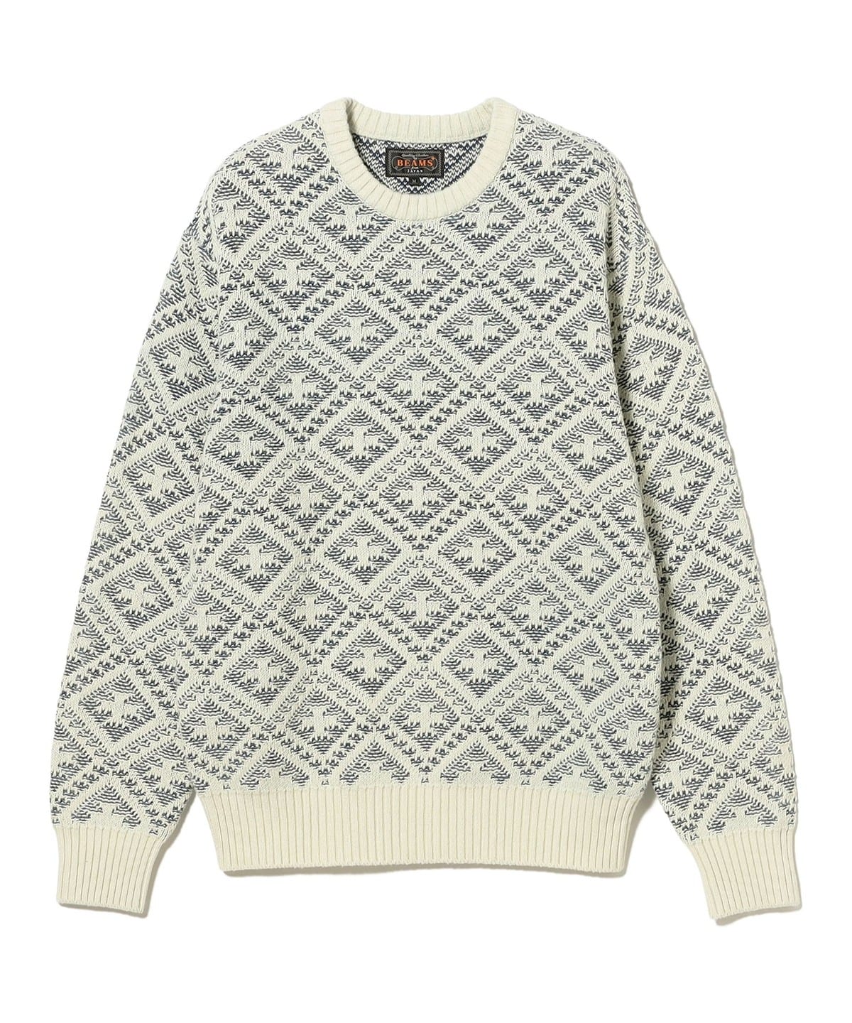 BEAMS PLUS（ビームス プラス）Crew Double Jacquard Indigo Yarn