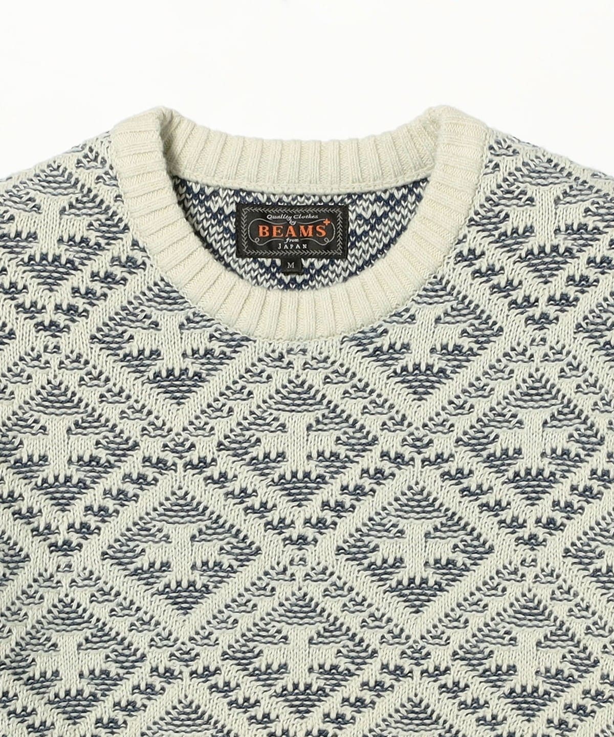 BEAMS PLUS（ビームス プラス）Crew Double Jacquard Indigo Yarn 