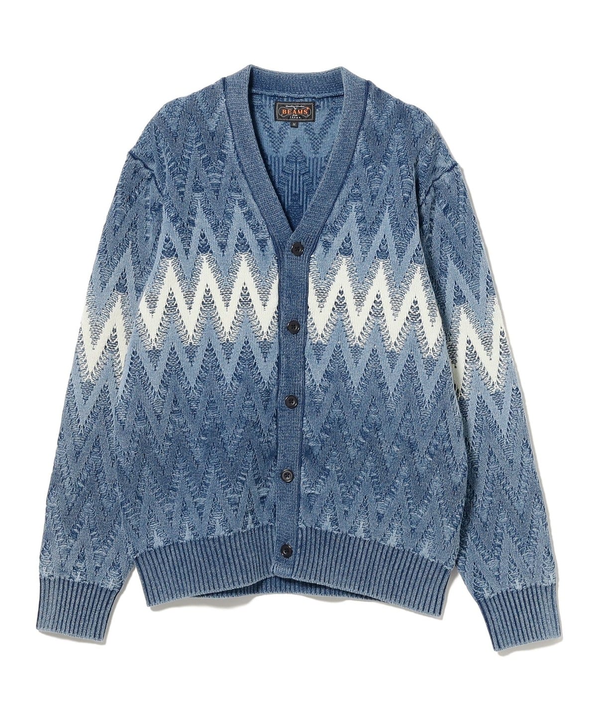 BEAMS PLUS（ビームス プラス）Cardigan Jacquard Indigo Yarn