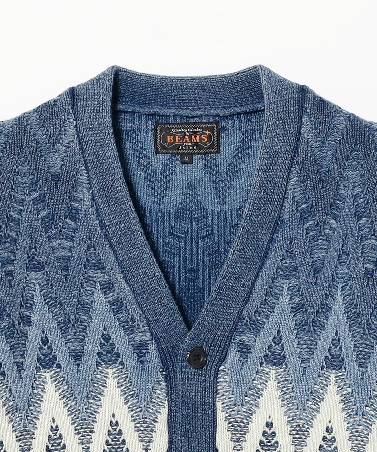 BEAMS PLUS（ビームス プラス）Cardigan Jacquard Indigo Yarn