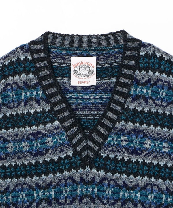 BEAMS PLUS× JAMIESON'S Fairsile V-Neck 38150269058_C_1.jpg