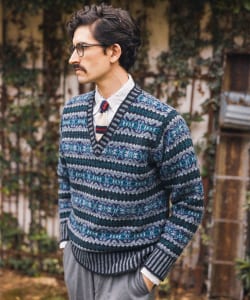 【別注】Jamieson’s / Fairisle Deep V-Neck Sweater