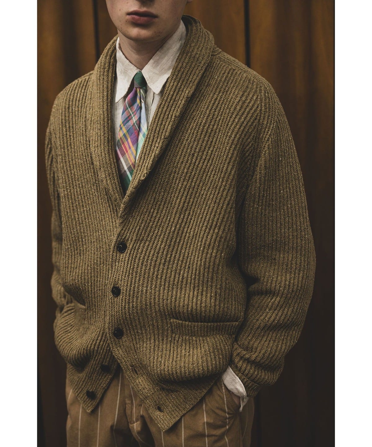 �y�ʒ��zBATONER �o�g�i�[ / SHAWL CARDIGAN �g�b�v�X MEN CAMEL 3