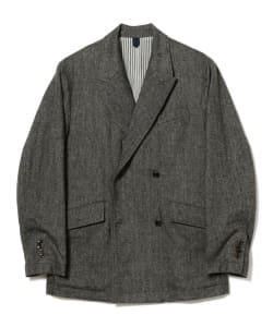 ▲ts(s) / Washable Wool Blend Stretch Flannel Cloth 4 Button Double Breasted Jacket