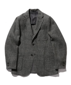 ▲BEAMS PLUS / ウール リネン チェック 3ボタン ジャケット