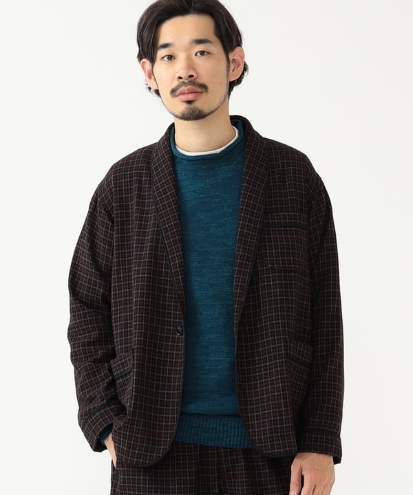 BEAMS PLUS (BEAMS PLUS) Twisted Wool Panama 1 Button Smoking Jacket (Jacket  Casual Jacket) Available at BEAMS