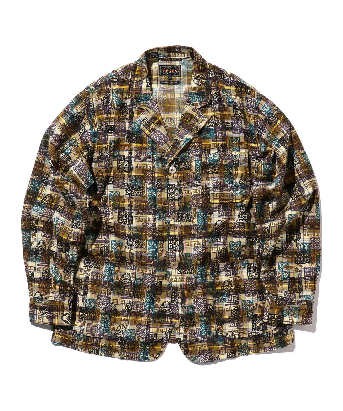 【nest Robe】ブロックチェックコットンリネン羽織りジャケット