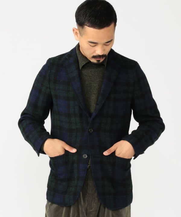 大人気の商品 BEAMS+ Harris Tweed 千鳥柄 3つ釦段返りジャケット XL ...