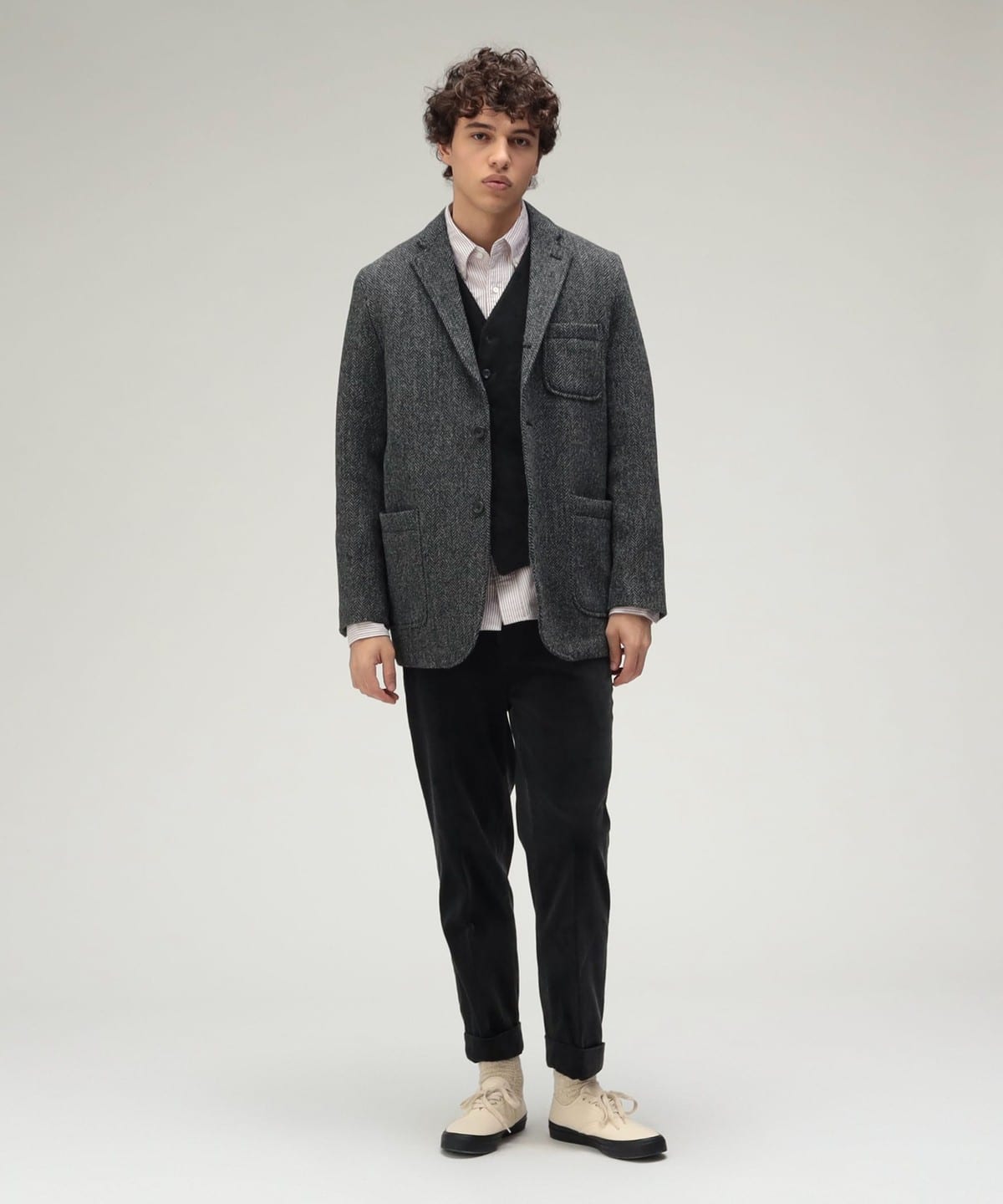 BEAMS PLUS 3B Jacket Harris Tweed Size 24 (Jacket, Casual BEAMS