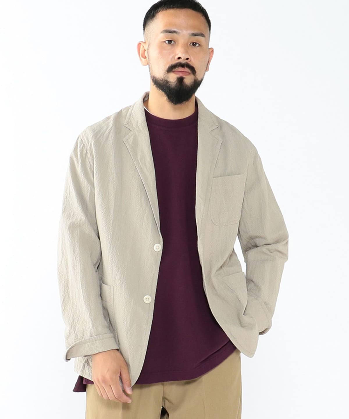 [Outlet] ts(s) / 2 Button 3 Patch Pocket Piping Jacket