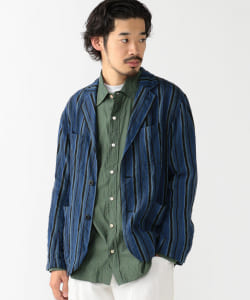 ▲ts(s) /  Multi Stripe Linen Cloth Patch Pocket Jacket