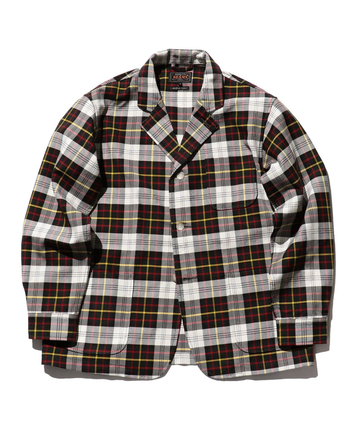 BEAMS PLUS BEAMS PLUS polyester tartan check 4 button cuff jacket