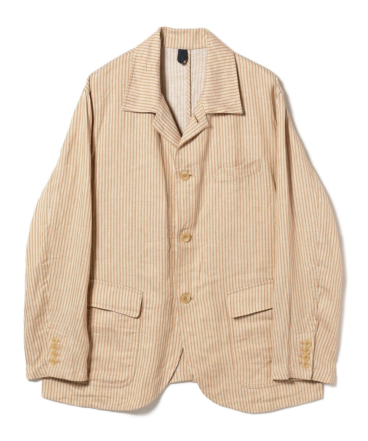 ts(s) ティーエスエス / Alternate Stripe Linen*Silk Cloth Patch & Flap Pocket Shirt Collar Jacket ジャケット MEN BROWN*KHAKI 3 ts(s) ティーエスエス / Alternate Stripe Linen*Silk Cloth Patch & Flap Pocket Shirt Collar Jacket ジャケット MEN BROWN*KHAKI 3