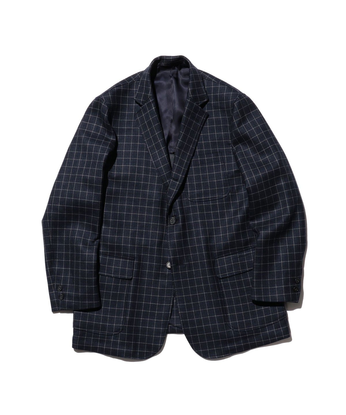 3B Box-fit Wool Plaid Double Weave ジャケット MEN NAVY S 3B Box-fit Wool Plaid Double Weave ジャケット MEN NAVY S