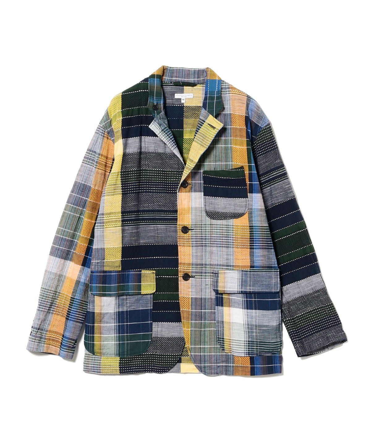 ENGINEERED GARMENTS エンジニアド ガーメンツ / LOITER JACKET - MADRAS DOBBY JACQUARD ジャケット MEN Navy/Yellow/Green L ENGINEERED GARMENTS エンジニアド ガーメンツ / LOITER JACKET - MADRAS DOBBY JACQUARD ジャケット MEN Navy/Yellow/Green L
