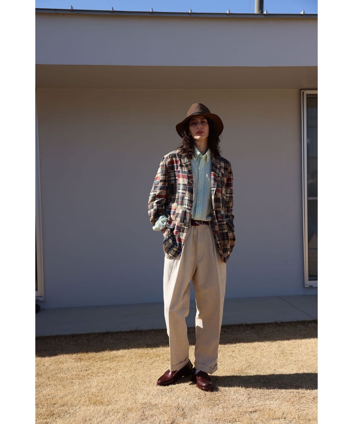 BEAMS PLUS 3B Box-fit Patchwork Madras (Jacket, Casual BEAMS PLUS