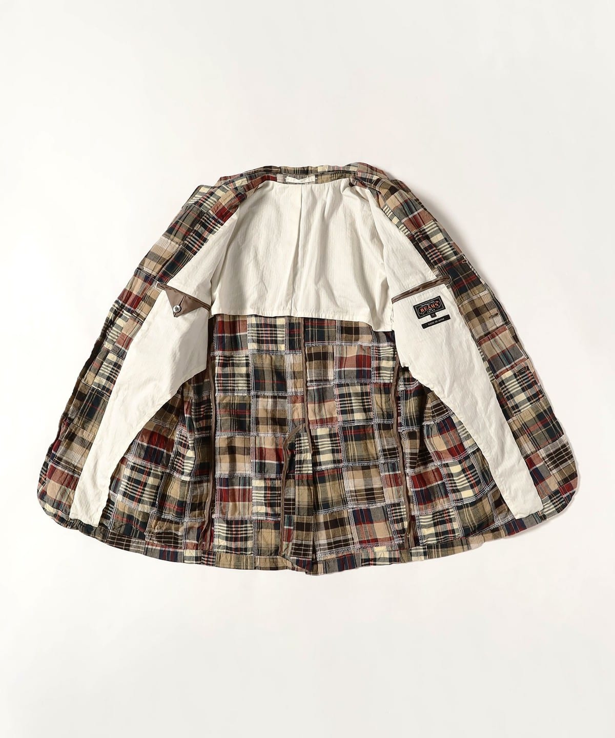 BEAMS PLUS 3B Box-fit Patchwork Madras (Jacket, Casual BEAMS PLUS